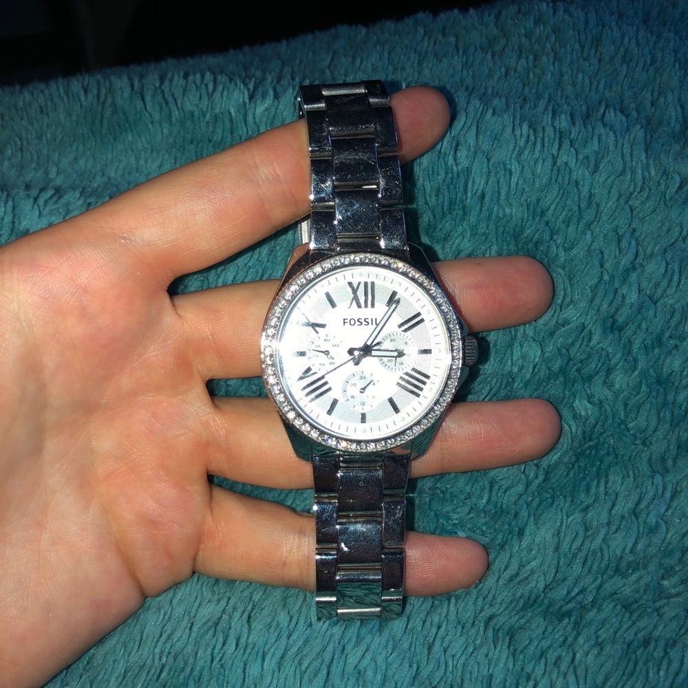 diamond fossil watch, new